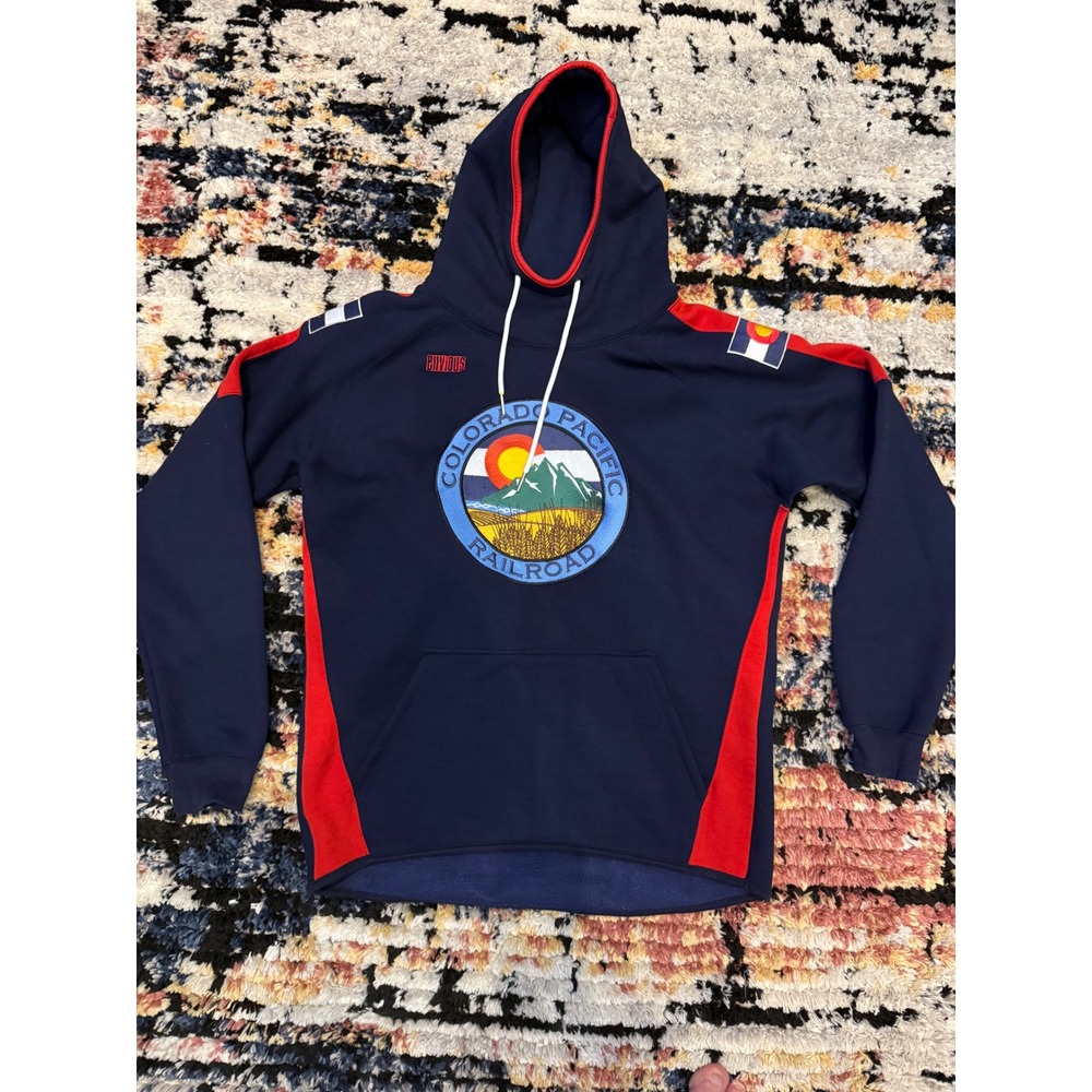 Colorado Pacific Railroad NKOTB Soloviev CXR Navy Hoodie Mens Large